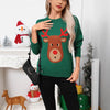 Cartoon Deer Christmas Sweater Pullover Long Sleeve
