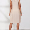 Women's Round Neck Solid Color Split Hem Sleeveless Casual Shirt For Summer