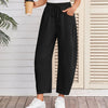 Fashion Loose Sports Drawstring Pocket Cropped Sweatpants