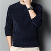 Fleece-lined Keep Warm Pure Color Men's Sweater
