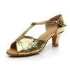 High Heel Latin Dance Satin Soft Bottom National Standard Dancing Shoes