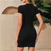 Women's Crew-neck Short-sleeve Knit Dress