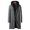 Men's Detachable Hooded Urban Mid-length Woolen Coat