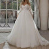Abito da sposa Boho Abito da sposa con maniche a sbuffo e spalle scoperte