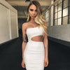 Mini Abito Sottile Monospalla Sexy Moda Vuoto Per Donna