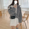 Retro Half Turtleneck Zipper Large Pocket All-matching Thick Warm Coat