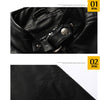 Men's PU leather and velvet patch coat