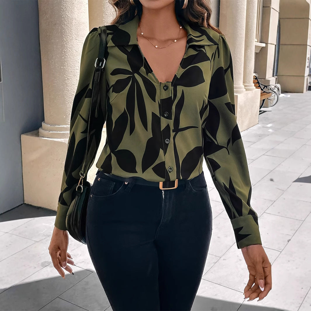 Blusa elegante stampata da donna