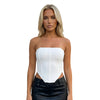 Top da donna asimmetrico a fascia con cinghie e vita attillata alla moda
