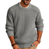 Men's Solid Color Long Sleeve Round Neck Fashion Sweater Loose Retro Sweater