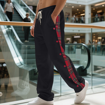 Simple Stitching Casual Sports Breasted Sweatpants