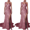 Abito monospalla senza maniche con spacco bronzato da donna