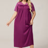 Womens Ice Silk Short-Sleeve Loose Casual Loungewear Dress