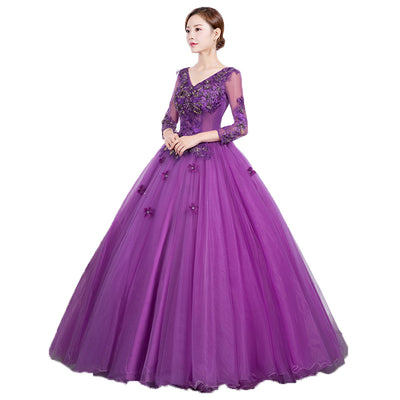 Abito da sera lungo in tulle a balze Fantasy Forest
