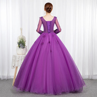 Abito da sera lungo in tulle a balze Fantasy Forest