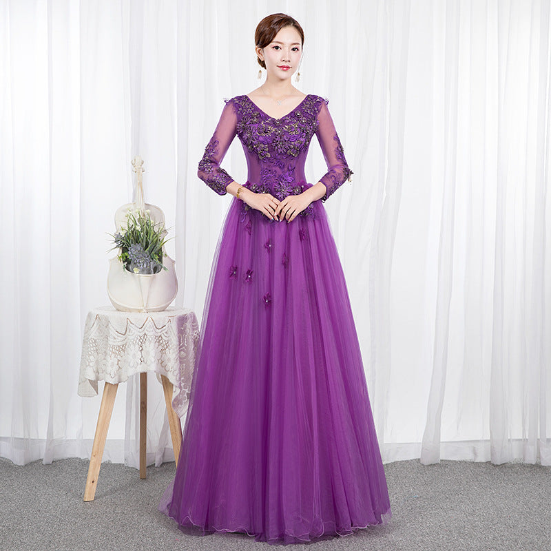 Abito da sera lungo in tulle a balze Fantasy Forest