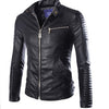 Men's Solid Color Leather Jacket Motorcycle Leather Jacket Men's