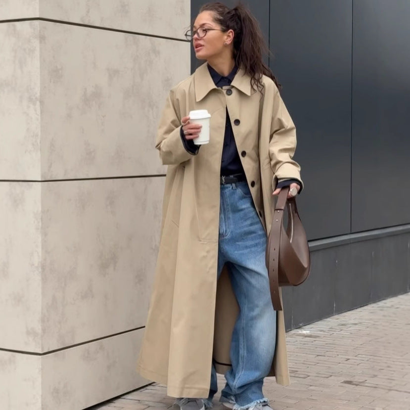 Women's Mid-length Over-the-knee Single-breasted