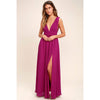 Vestito lungo smanicato con scollo a V profondo da donna