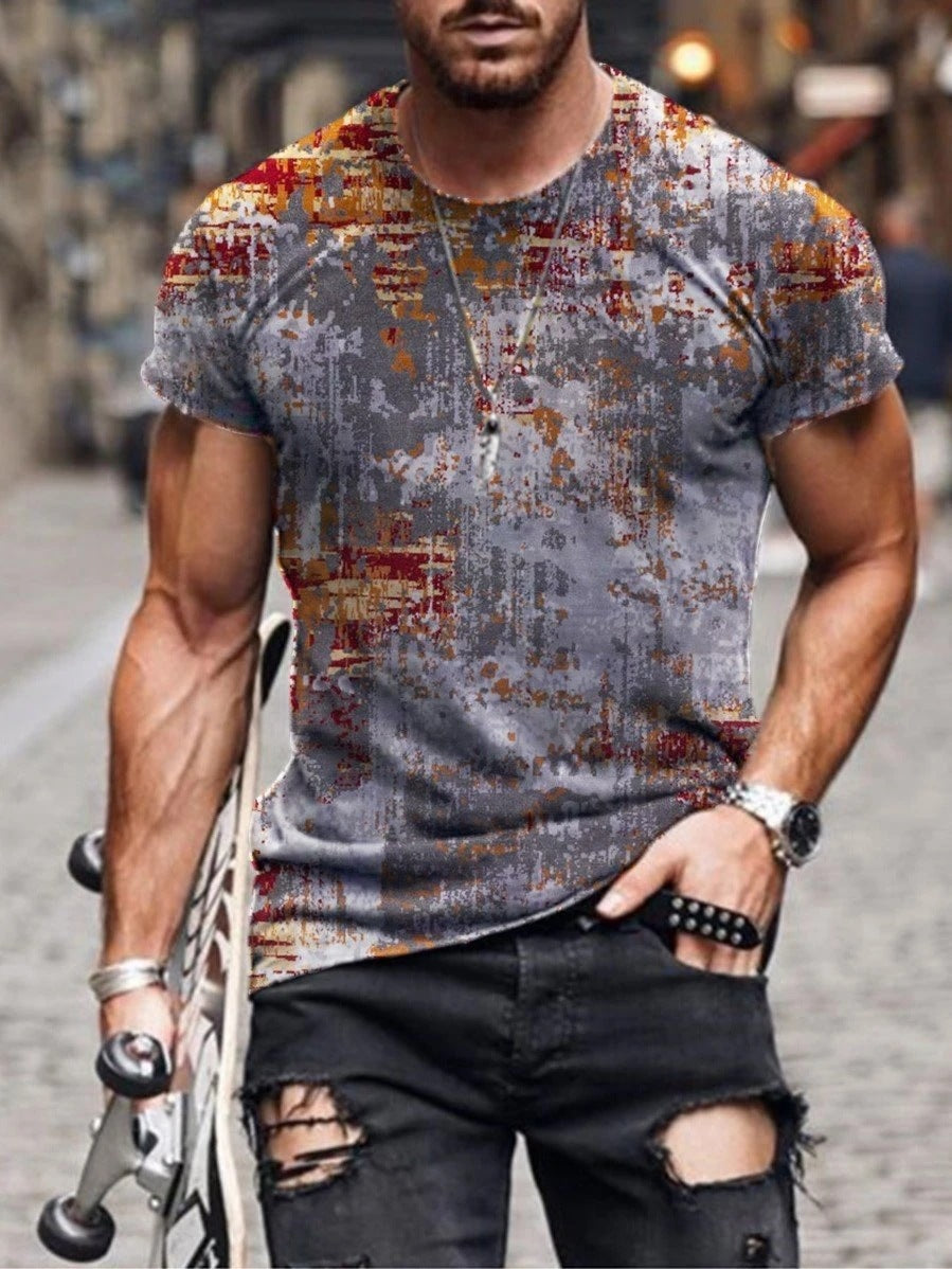 T-shirt a maniche corte stampata europea e americana