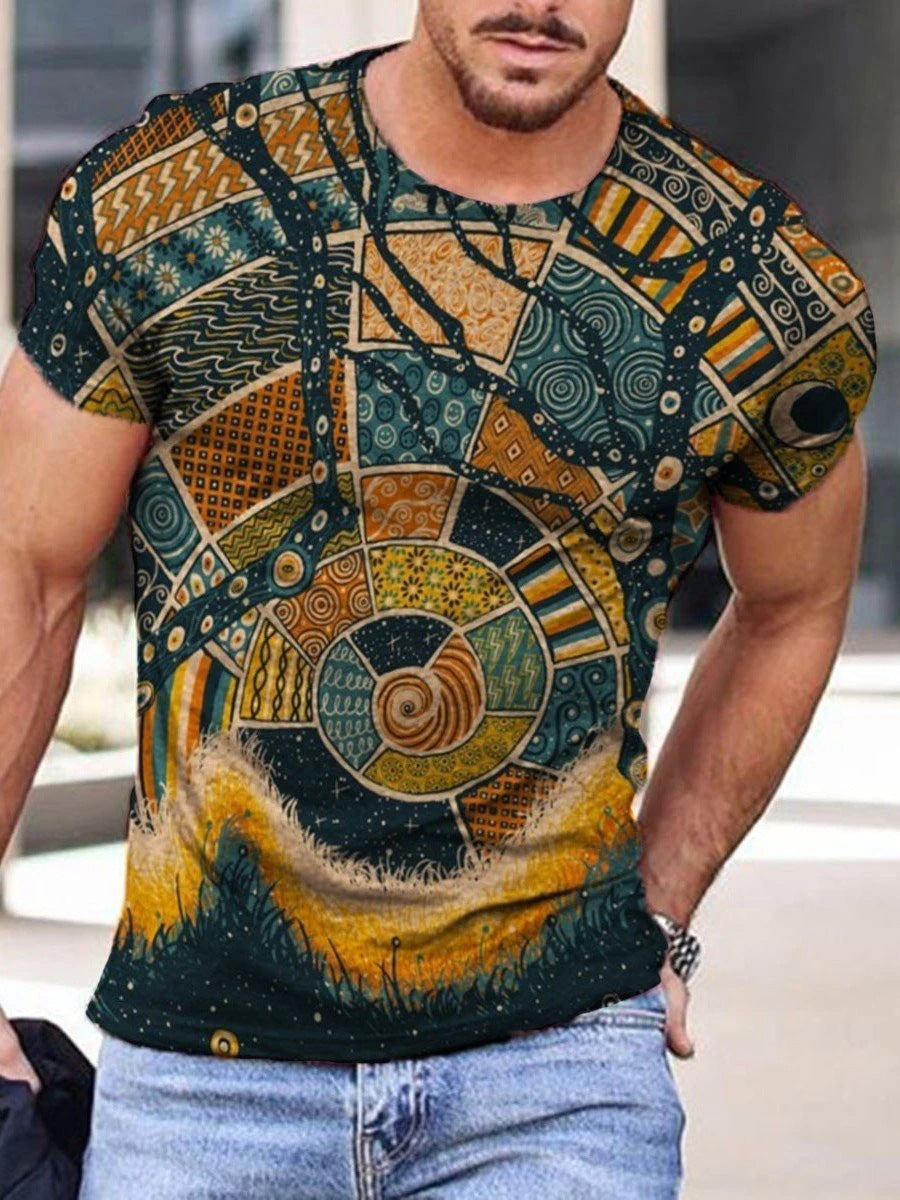 T-shirt a maniche corte stampata europea e americana