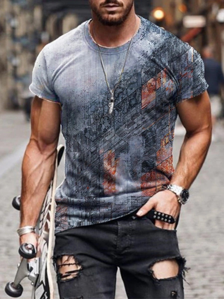 T-shirt a maniche corte stampata europea e americana
