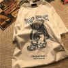 Estate Nuovo Marchio di Tendenza Ins Graffiti Creativi Stampa Orso T-Shirt a Maniche Corte da Uomo Larga a Mezza Manica con Scollo Rotondo