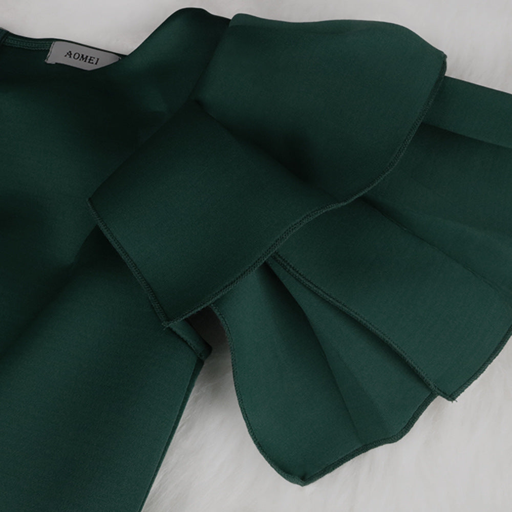 Abito da sera elegante da festa a portafoglio senza maniche a vita alta taglie forti, vestibilità slim