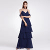 Vestito da damigella d'onore in chiffon, abito lungo da sposa