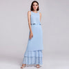 Vestito da damigella d'onore in chiffon, abito lungo da sposa