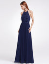 Vestito da damigella d'onore in chiffon, abito lungo da sposa