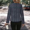 Elegant Plaid Woolen Pocket Women's Jacket