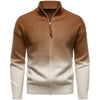 Men's British Gradient Collar Zipper Sweater