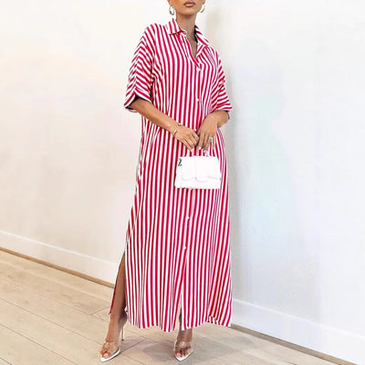 Elegant Casual Striped Womens Dress