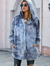 Furry Coat Long Sleeve Women's Warm Clothing Hooded