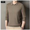 New Men's Vertical Stripes Solid Color T-shirt Bottoming Shirt