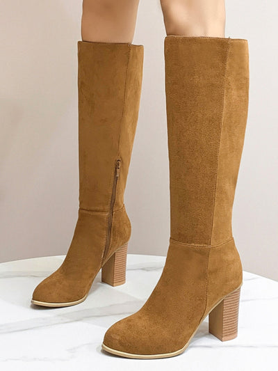 Women's Square Toe High Heel Fashion Boots