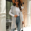 Women's Mid-length Mink-like Sleeveless Knitted Cardigan Sweater