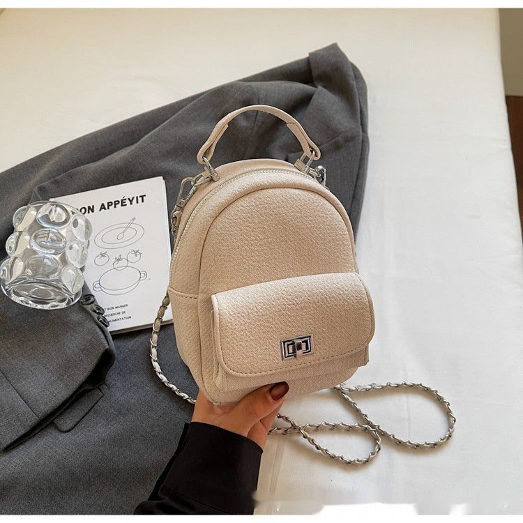 Korean Style Solid Color High-end British Casual Backpack