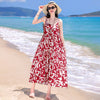 Beach Vacation French Style Floral Maxi Dress