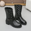 Winter Plus Size Chunky Heel Pointed Toe Mid-calf Boots For Women