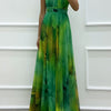 Women's Sleeveless Printed Lace-up Dress Fashion