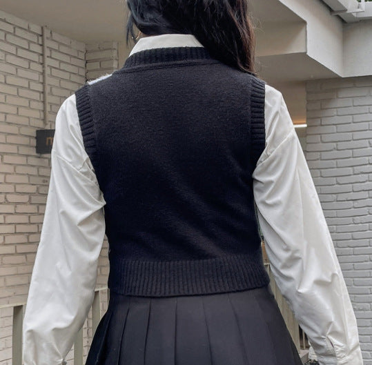 Gilet senza maniche con scollo a V e vestibilità aderente stile teschio