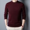 Worsted All Wool Sweater Solid Color Simple Knitwear