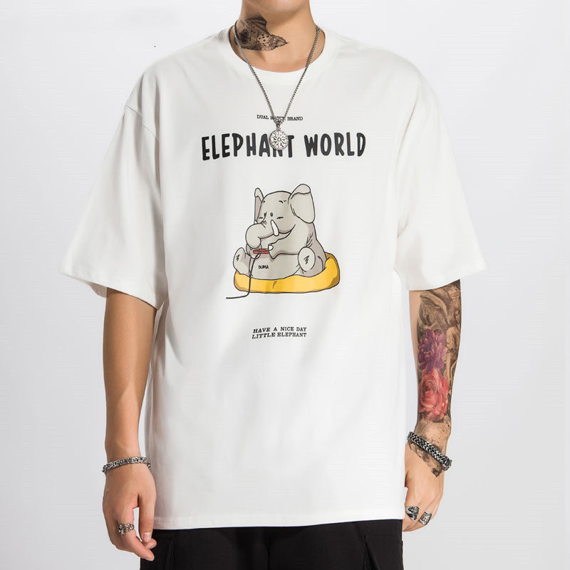Maglietta casual con stampa elefantino dei cartoni animati