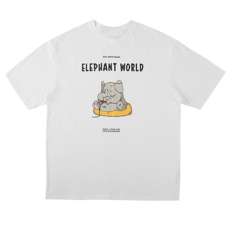 Maglietta casual con stampa elefantino dei cartoni animati