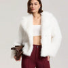 Fox Fur Thick Warm Long Sleeves Short Coat