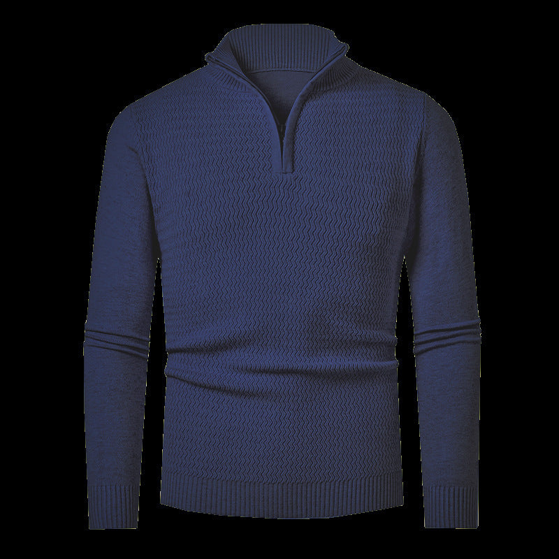 Men's Solid Color Half Zipper Sweater
