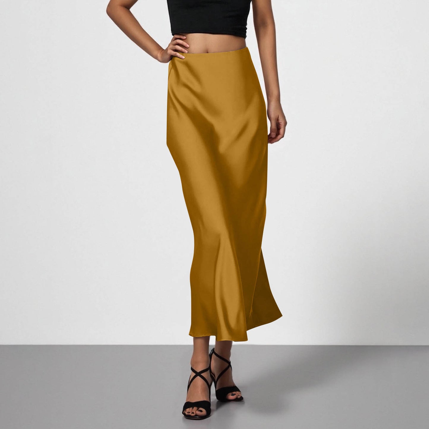 Elegant Silky-satin Skirt That Pairs Effortlessly With Any Look