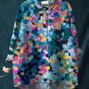 Camicia da donna estiva casual a maniche corte con stampa e colletto, taglia europea